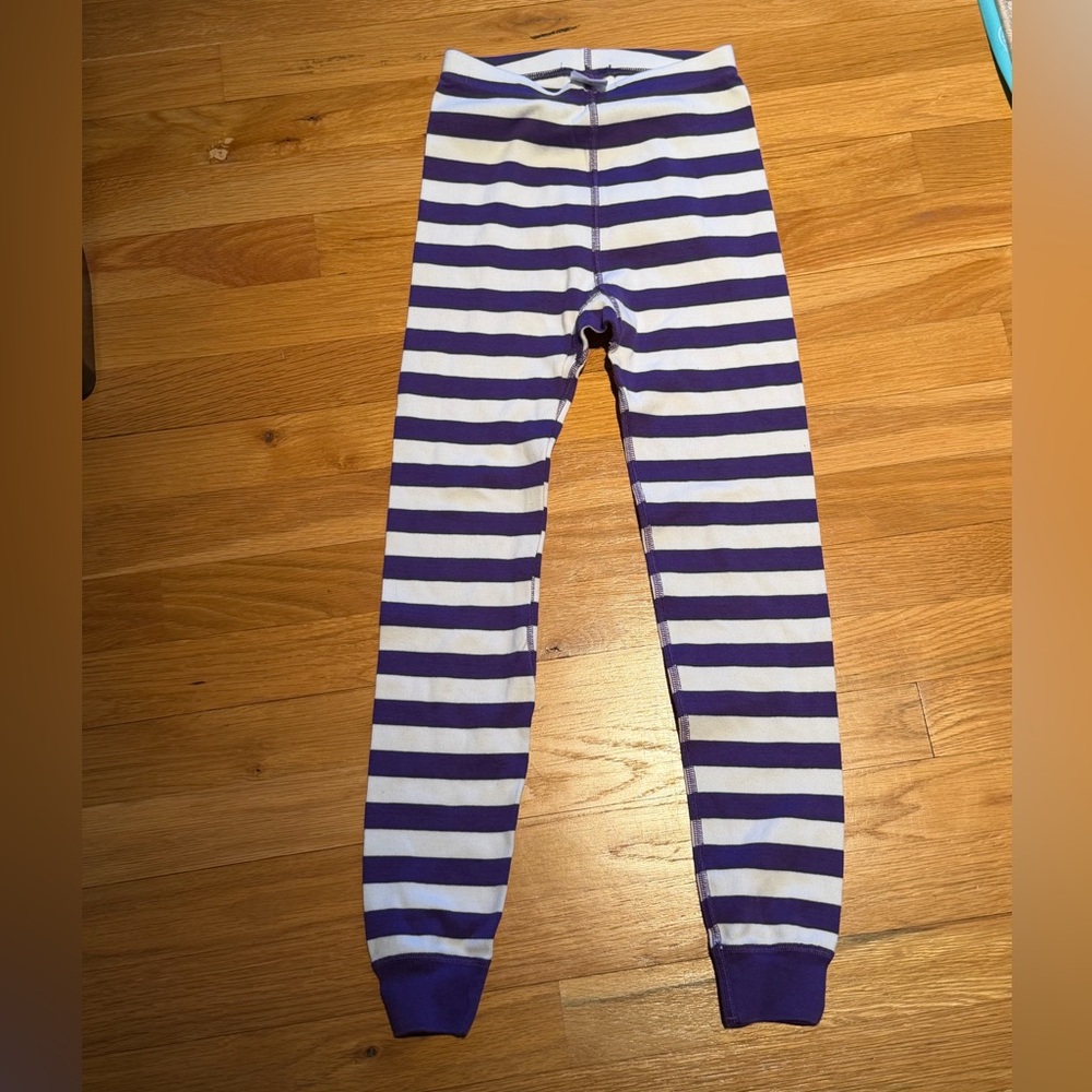 Striped Purple and White Kids Pajamas - Picture 5 of 6